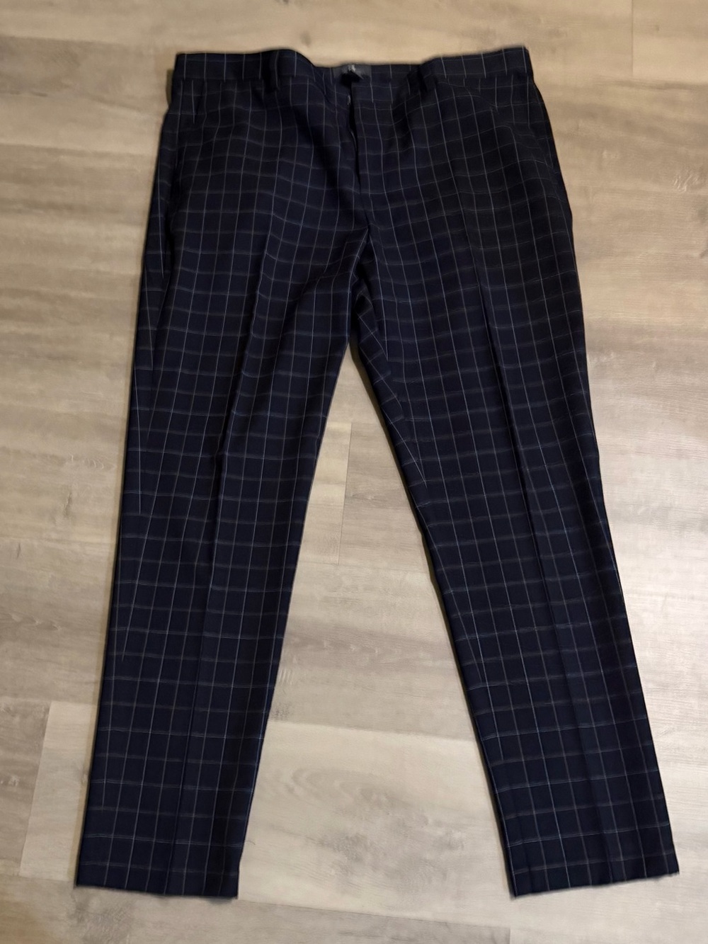 H&M Navy Blue Plaid Dress Pants